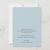 THANK YOU写真かわいいアンパサンドエレガントダスティブルー サンキューカード (裏面)