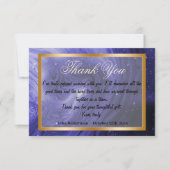 Thank You同僚とダークブルー大理石、金ゴールドフレーム ノートカード (正面)