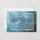 Thank You同僚とライトブルー大理石、金ゴールド ノートカード (正面)