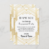 Thank You婚約結婚の1920sパーティーカード 招待状 (正面/裏面)