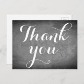 Thank You手書きタイポグラフィ白黒 ポストカード (正面/裏面)