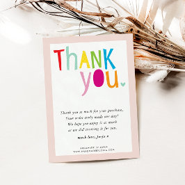 THANK YOU明るいモダンおもしろいカラフルタイポグラフィ サンキューカード
