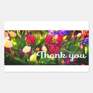 Thank You春の花#5スタンプ 長方形シール