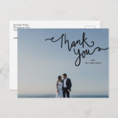 Thank You書道シックエレガント写真はがき ポストカード (正面/裏面)