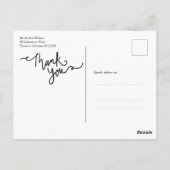 Thank You書道シックエレガント写真はがき ポストカード (裏面)