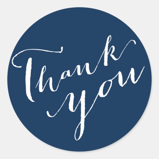 Thank You書道スクリプト結婚式用シール ラウンドシール (正面)