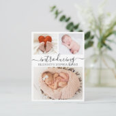 Thank You書道3写真コラージュ誕生 案内ポストカード (スタンド正面)