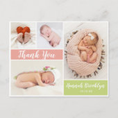 Thank You書道4写真コラージュ誕生 案内ポストカード (正面)