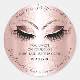 Thank You注文ロゴ割引バラLash Extension ラウンドシール