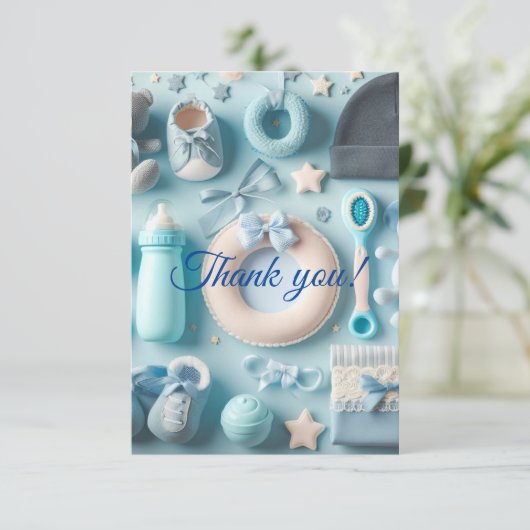 Thank You男の赤ちゃんカード サンキューカード (スタンド正面)