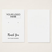 Thank You白いシンプルイヤリングディスプレイカード (正面&裏面)