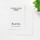 Thank You白いシンプルイヤリングディスプレイカード (デスク)