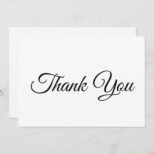 Thank You白黒クラシックスクリプトカーエレガントド (正面/裏面)