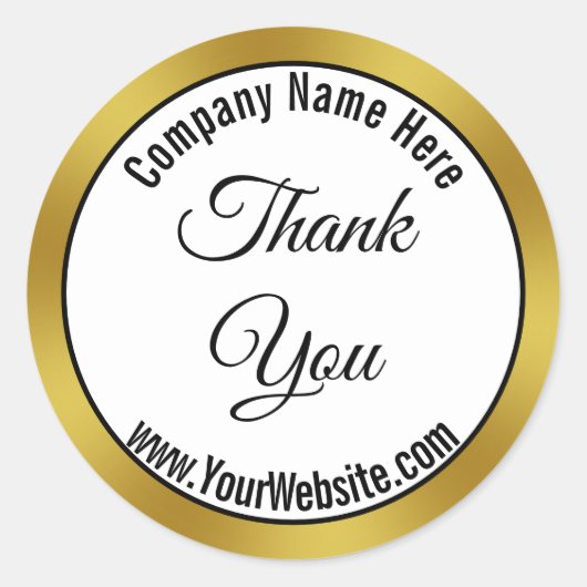 Thank You白黒金ゴールド事業名Webサイト ラウンドシール (正面)