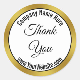 Thank You白黒金ゴールド事業名Webサイト ラウンドシール