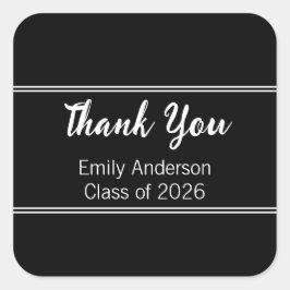 Thank You白黒2025年卒業クラス スクエアシール