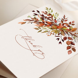 Thank You秋ミニマリストScript Card ノートカード
