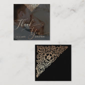 Thank You'結婚'sカスタム Photo金ゴールドブラックカード ノートカード (正面/裏面)