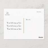 THANK YOU'結婚's Blackタイポグラフィ写真はがき ポストカード (裏面)