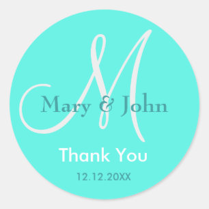 Thank You'結婚's Monogram Sticker ラウンドシール