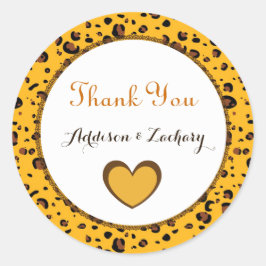 Thank You'結婚s Sticker Bride Groom金ゴールドA04 ラウンドシール