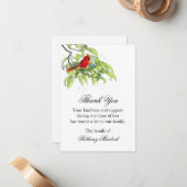 Thank You葬式カード、手足の（鳥）ショウジョウコウカンチョウ ノートカード (正面/裏面インサイチュ)