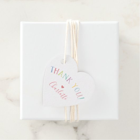 THANK YOU虹の文字パステルかわいらしカラー フェイバータグ (インサイチュ)