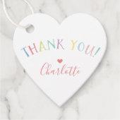 THANK YOU虹の文字パステルかわいらしカラー フェイバータグ (正面)