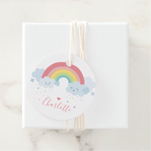 THANK YOU虹の文字パステルかわいらしカラー フェイバータグ (インサイチュ)