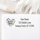 Thank You裁縫差出人住所ラベル ラベル (インサイチュ)