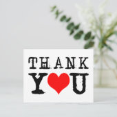Thank You赤いハートのカスタマイズ ポストカード (スタンド正面)