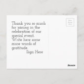 Thank You赤いハートのカスタマイズ ポストカード (裏面)