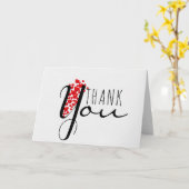 Thank You赤いハート カード (黄色い花)