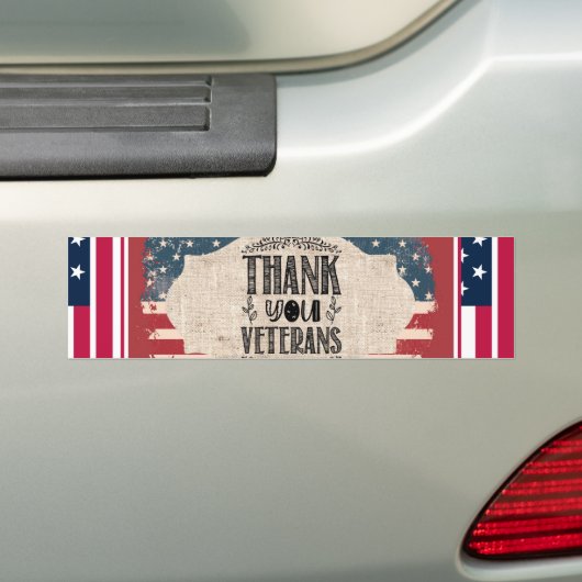 Thank You退役軍人バンパーステッカー バンパーステッカー (車上)