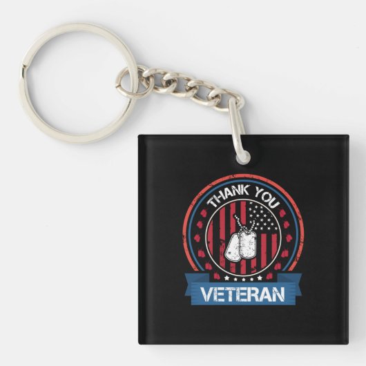 Thank You退役軍人 | 愛国的軍隊献上品 キーホルダー (正面)