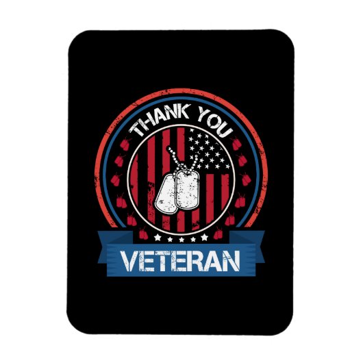 Thank You退役軍人 | 愛国的軍隊献上品 マグネット (縦)
