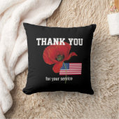 THANK YOU退役軍人Servicemen Poppy USA AMERICAN クッション (ブランケット)