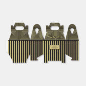 Thank You金ゴールドと黒の幾何学的なストライプパターン フェイバーボックス (折り畳みなし)