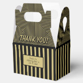Thank You金ゴールドと黒の幾何学的なストライプパターン フェイバーボックス (オープン)