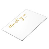 Thank You金ゴールドスクリプトプリント11 x 8.5 ノートパッド (アングル)