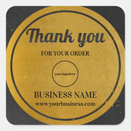 Thank You金ゴールドブラックビジネス企業の スクエアシール