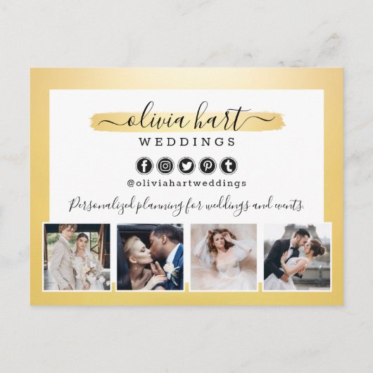 Thank You金ゴールドミニマリストマーケティング写真 ポストカード (裏面)