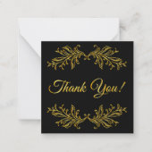 Thank You金ゴールドEffect on Black Thank ノートカード (正面)