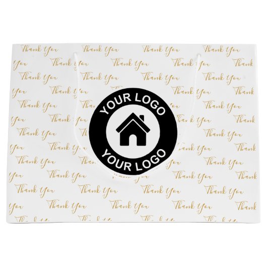 Thank You カスタム Business Logo Large抱き枕 ラージペーパーバッグ (正面)