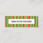 THANK YOU カラフルクリスマスミニマリストストライプ スキニー名刺 (正面)