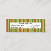 THANK YOU カラフルクリスマスミニマリストストライプ スキニー名刺 (裏面)