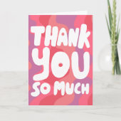 THANK YOU カラフル Pink Curvyストライプカスタム カード (正面)