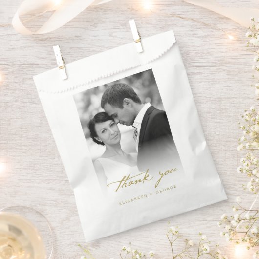 Thank You クラシック Script Writhl Photo 結婚's フェイバーバッグ (クリップ留めされた状態)