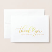 THANK YOU | ゴールド箔押しの誕生お知らせ 箔カード (封筒付き正面)