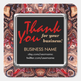 Thank You サイケデリック Grain Busines Squareステッカー スクエアシール